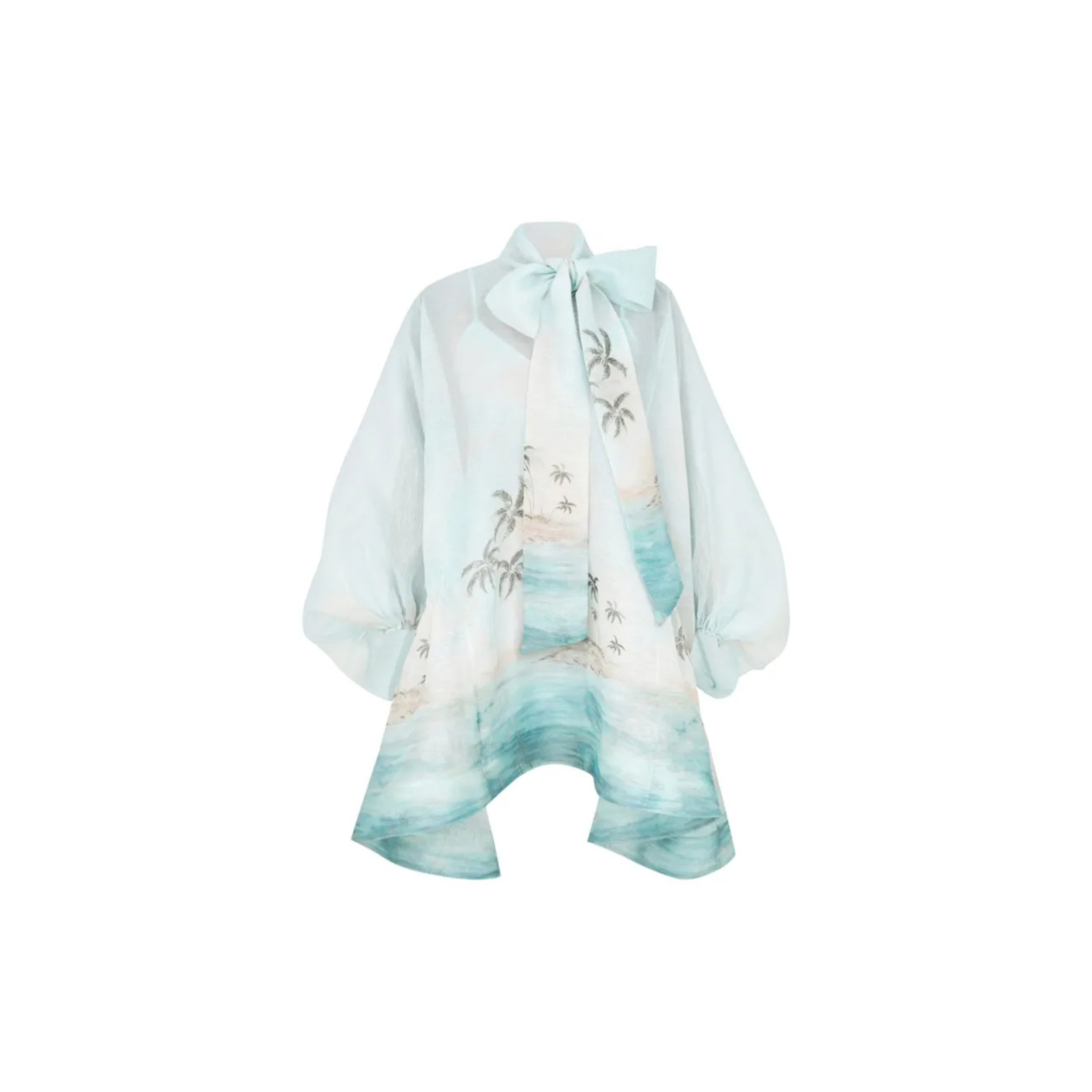 ZIMMERMANN ILLUMINATE BILLOW PRINTED MINI DRESS 